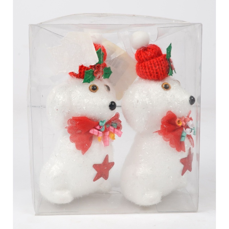 White Dog Santa Christmas Decor 190302