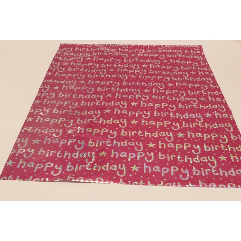 Wrapping Paper Happy Bithday Pink