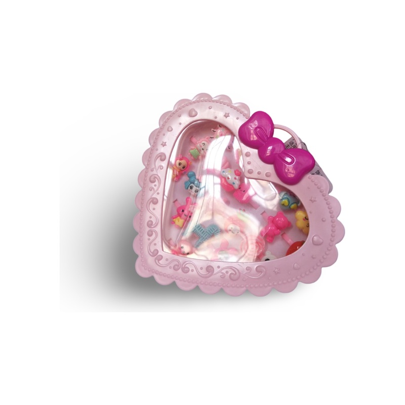 Heart Box Ring Set with Lovely Pretend Jewels