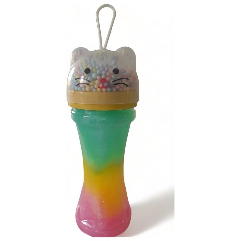 Rainbow Cat Slime with Foam Confetti