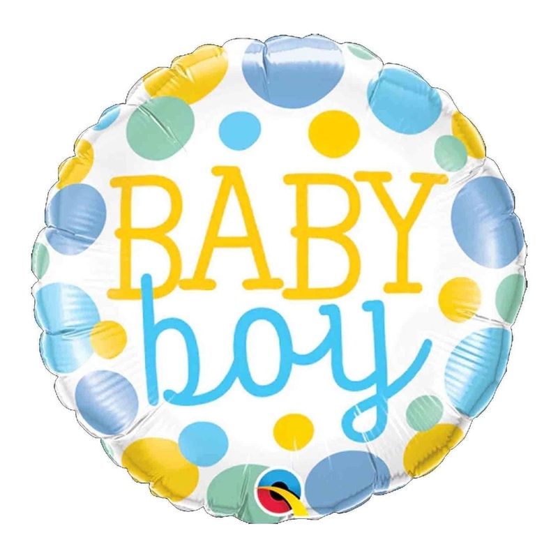 Qualatex Baby Boy Polka 55385 Balloon