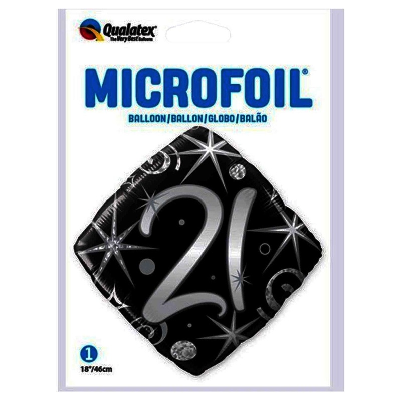 Qualatex Happy 21 Black 29998 Balloon