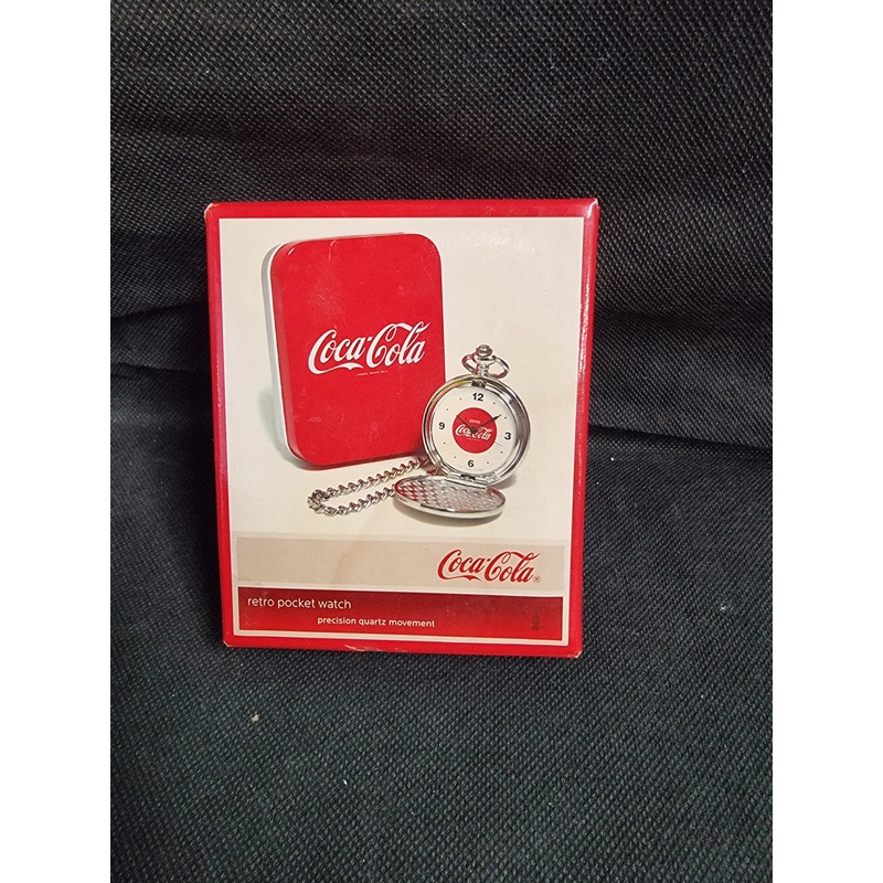 2008 Coke Coca Cola Pocket Watch Red Face