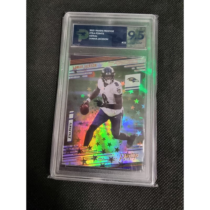 2021 PANINI PRESTIGE XTRA POINTS ASTRAL LAMAR JACKSON PSG 9.5 GEM MINT