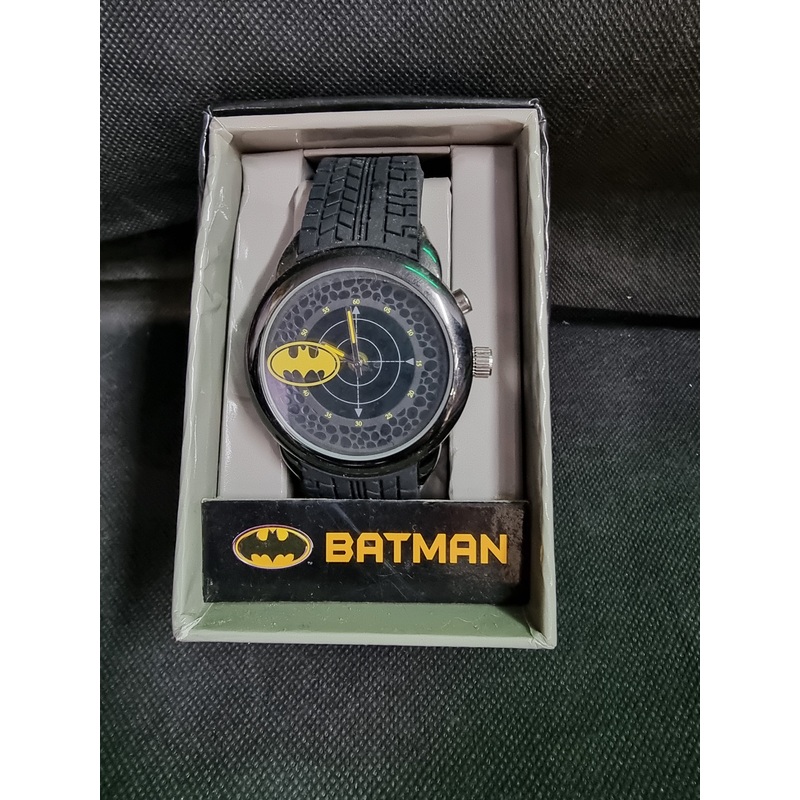 Accutime Batman Analog Black Dial Black Silicone Strap Men's Watch