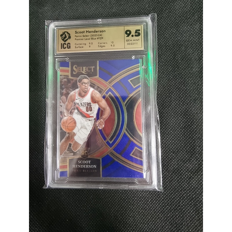 ICG 9.5 GEM MINT 2023-24 Select Scoot Henderson #129 Blue Premier Rookie