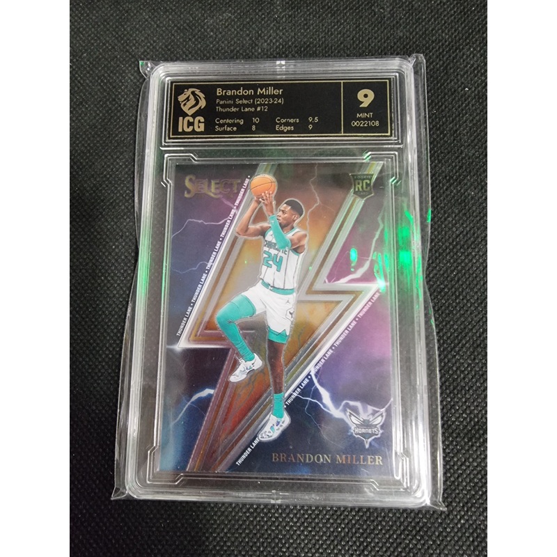 ICG 9 MINT 2023-24 BRANDON MILLER PANINI SELECT THUNDER LANE ROOKIE RC #12