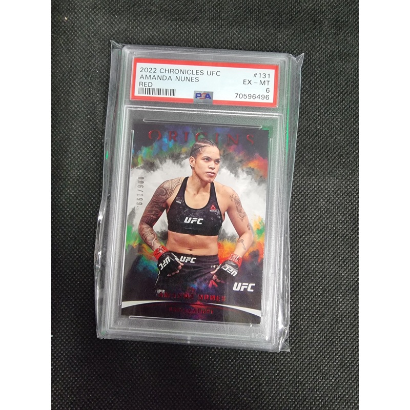 PSA 6 EX-MT 2022 Panini Chronicles UFC - Origins Amanda Nunes #131 Purple /49