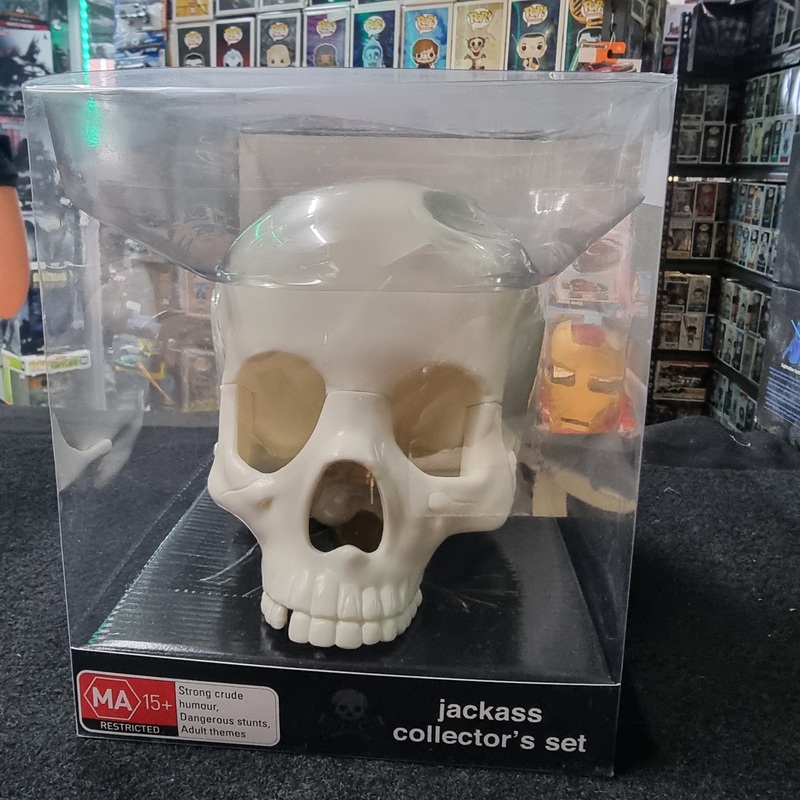 Jackass Collector Skull Box Set Of DVD'S. Rare