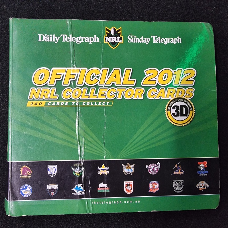 NRL OFFICIAL 2012 COLLECTOR CARDS & ALBUM INCOMPLETE (Copy)