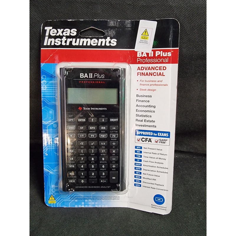 BA II PLUS PROFESSIONAL ADVANCED FINANCIAL CALCULATOR