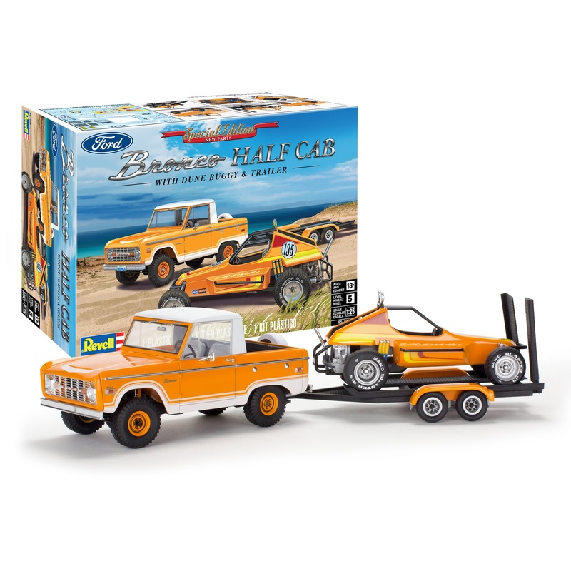 Bronco Half Cab with Dune Buggy & Trailer (1/25)