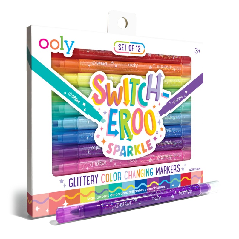 Switch-Eroo Sparkle Glittery Color Changing Markers (Set of 12)