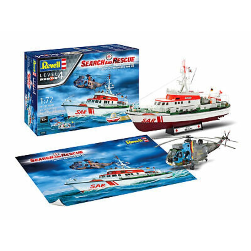 Search & Rescue Gift Set: Seenotrettungskreuzer Berlin & Westland Seaking MK 41 (1/72, MODEL SET)