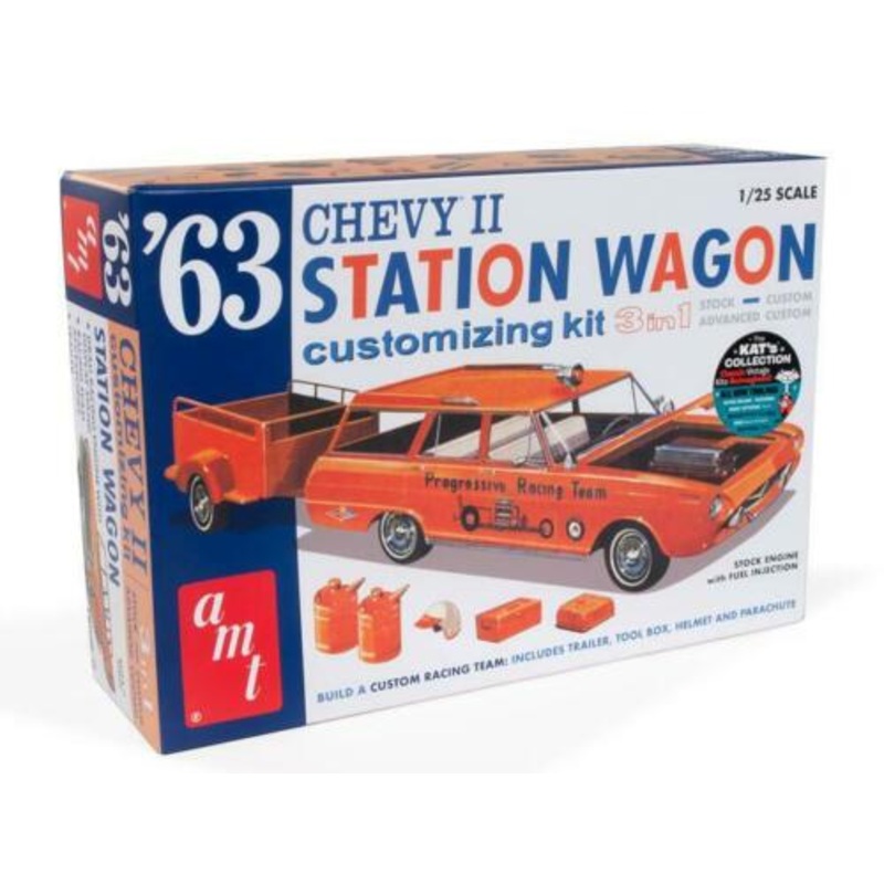 63 Chevy II Station Wagon w/ trailer (1/25)