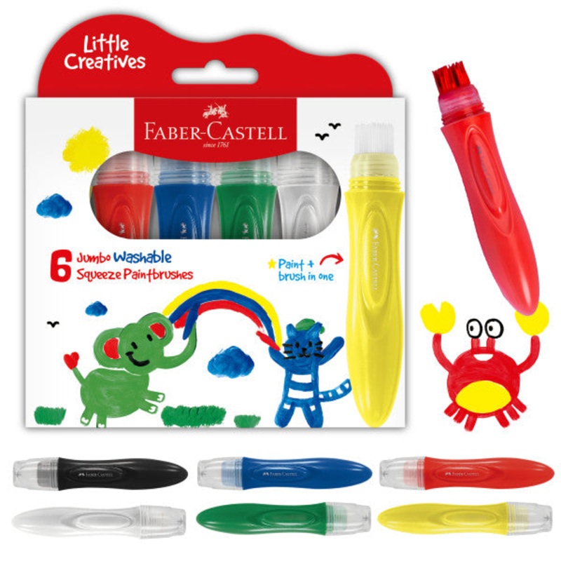 Little Creatives Jumbo Washable Squeeze Paintbrushes (6 count)
