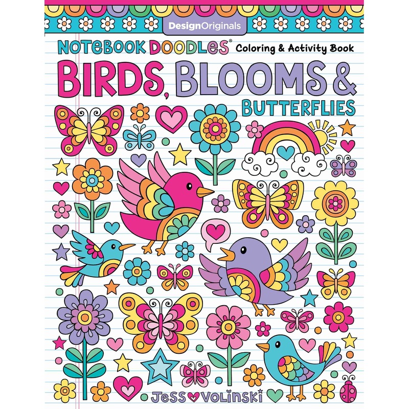 Notebook Doodles: Birds, Blooms & Butterflies Colouring Book