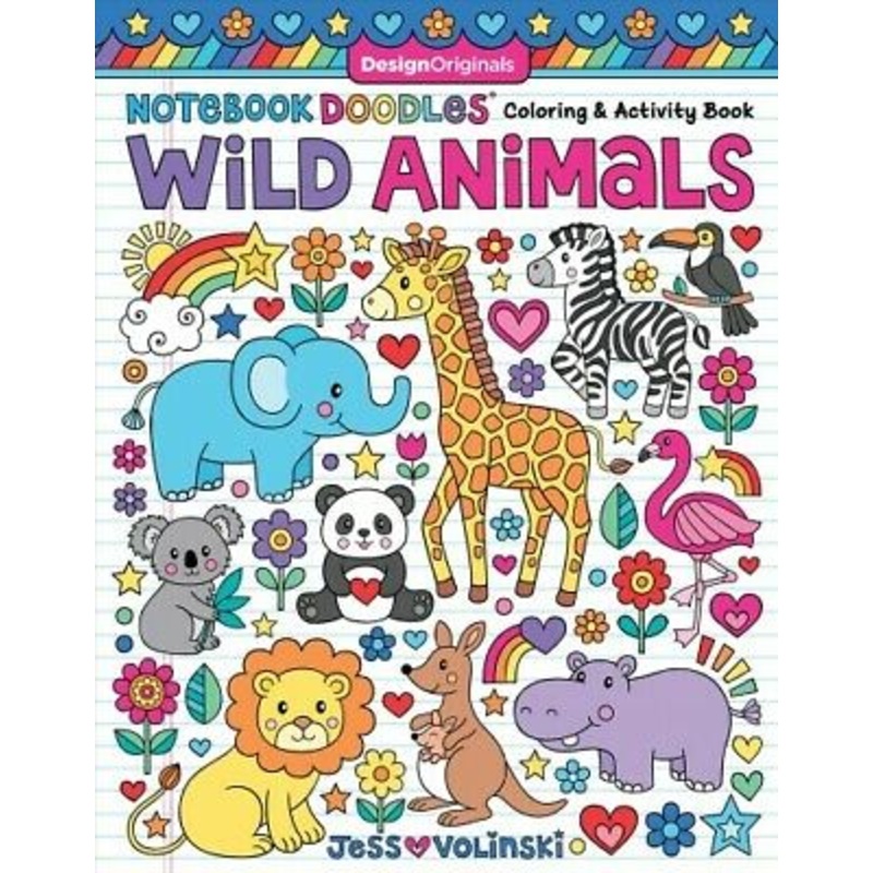 Notebook Doodles: Wild Animals Colouring Book