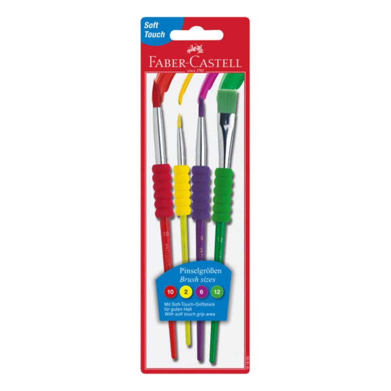 Soft Touch Paintbrushes, Assorted Sizes (Set of 4)
