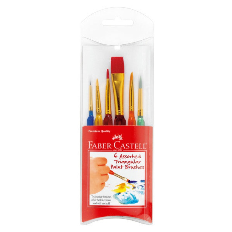 Triangular Paintbrushes, Assorted Sizes (Set of 6)