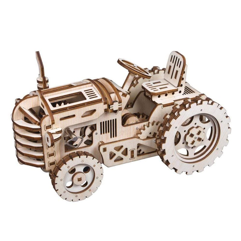 Wooden Tractor Mechanical Puzzle