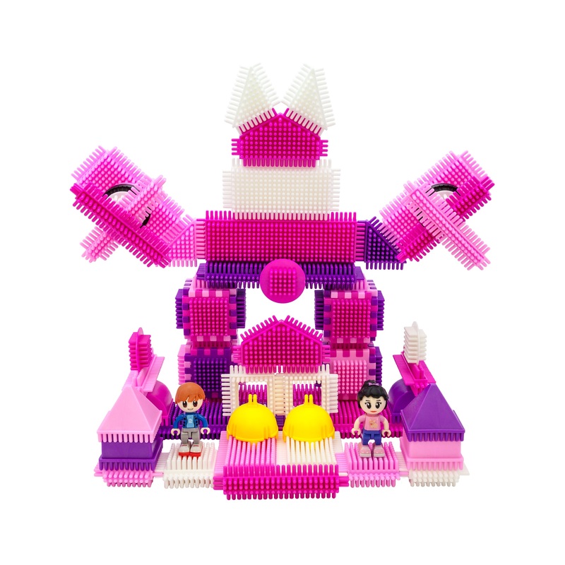 106pc Pink Castle Hedgehog Building Blocks Basic Building Set