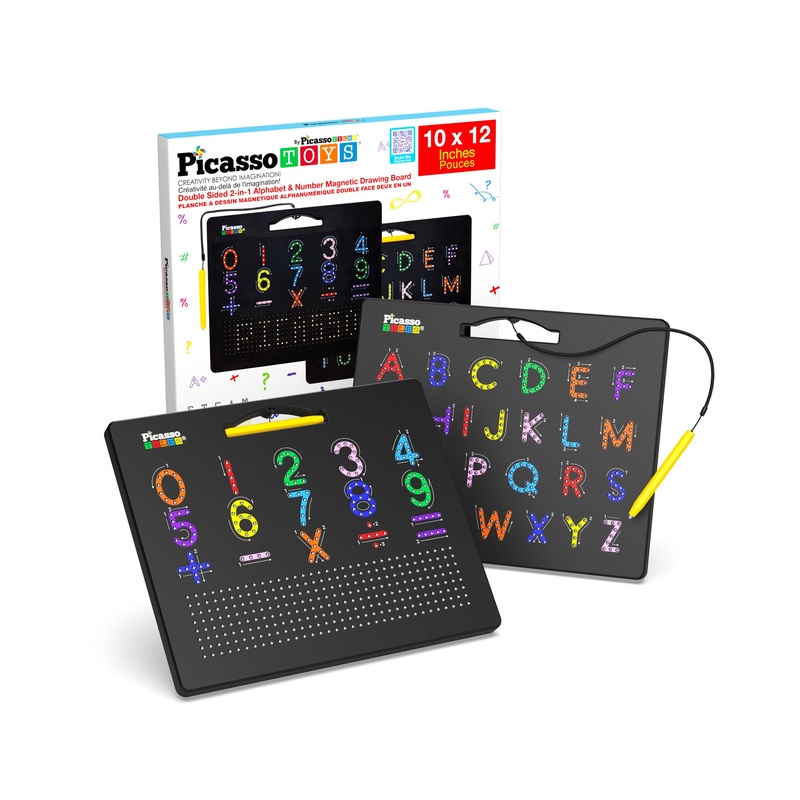 12x10 Double-Sided Magnetic Drawing Board with Letters and Numbers