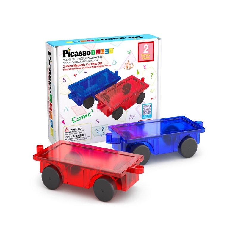 2 Piece Magnetic Tiles Car Truck Base Add On Toy Set