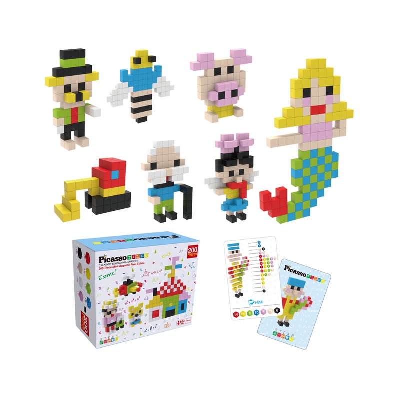 200pc Magnetic Mini Pixel Puzzle Cubes