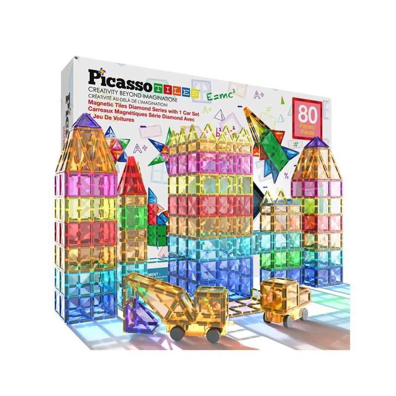 80 Piece Magnetic Building Block Set w Car Base