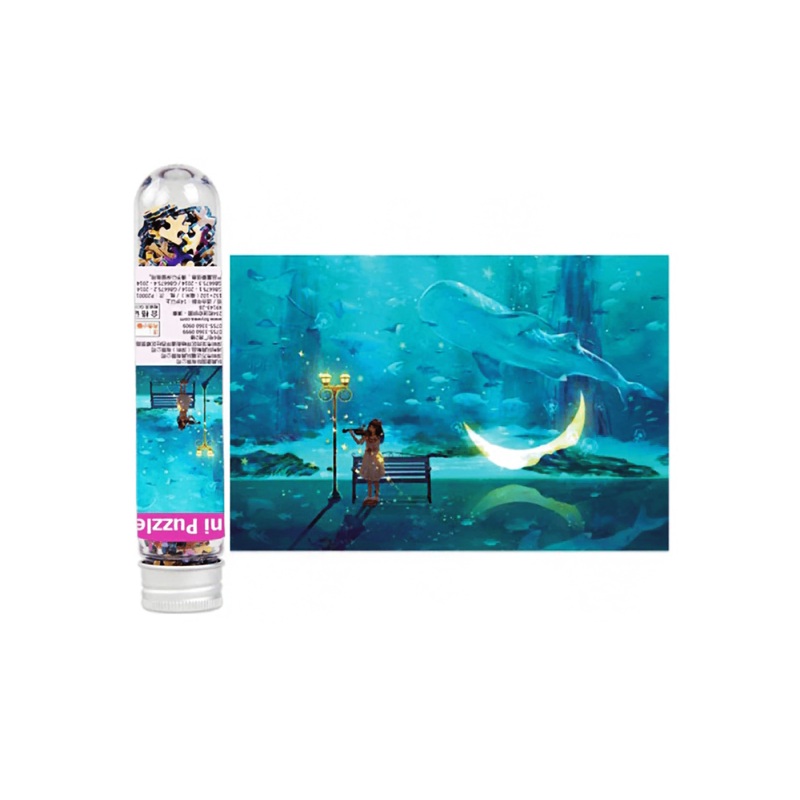 Aqua Violin Girl Test Tube Puzzle