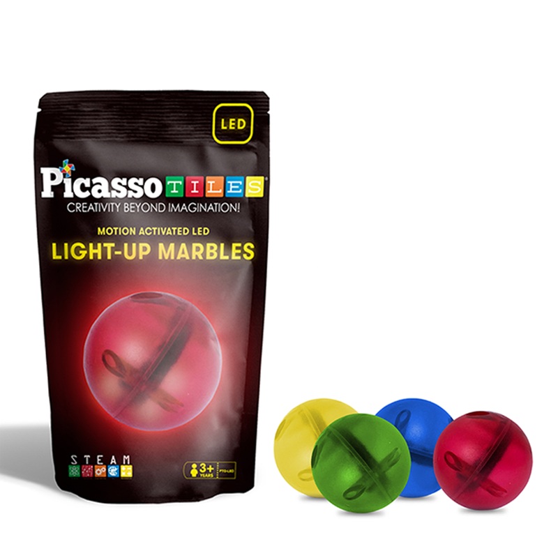 LED Activated Light-Up Marbles for Marble Run Building Blocks