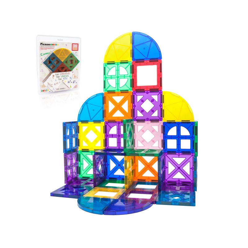 Magnetic Building Tile Quarter Round and Window Set - 36 Pieces