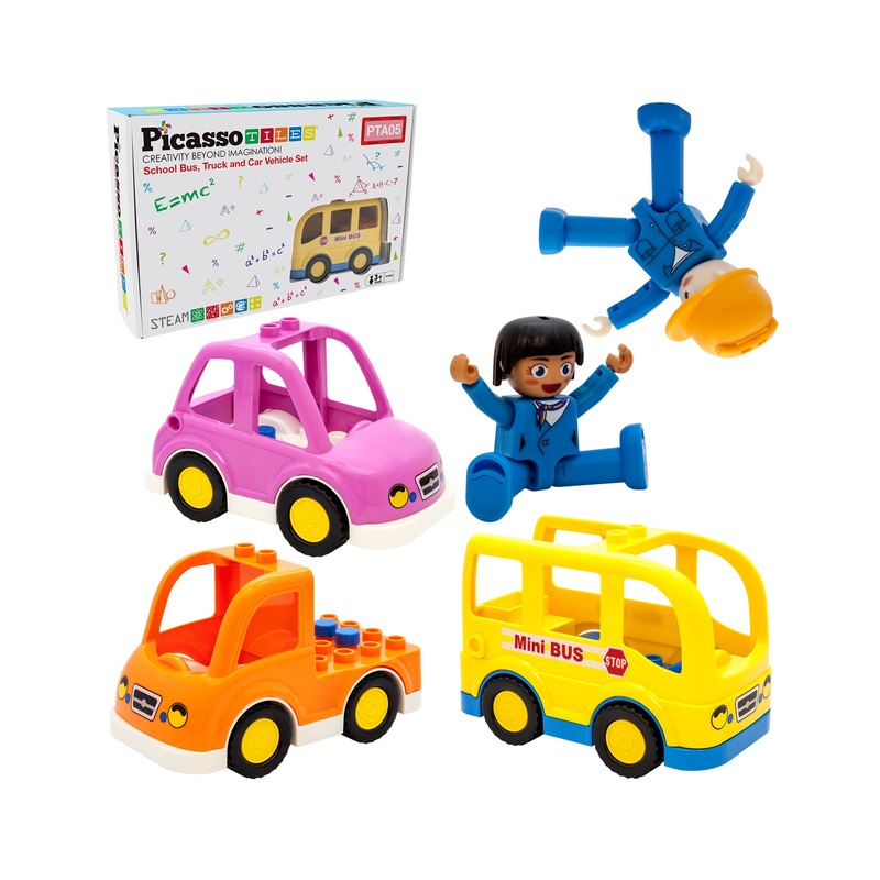 Magnetic Toy Character Action Figure with 3 Cars