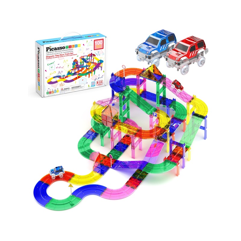 100pc Race Track Building Blocks with LED Cars