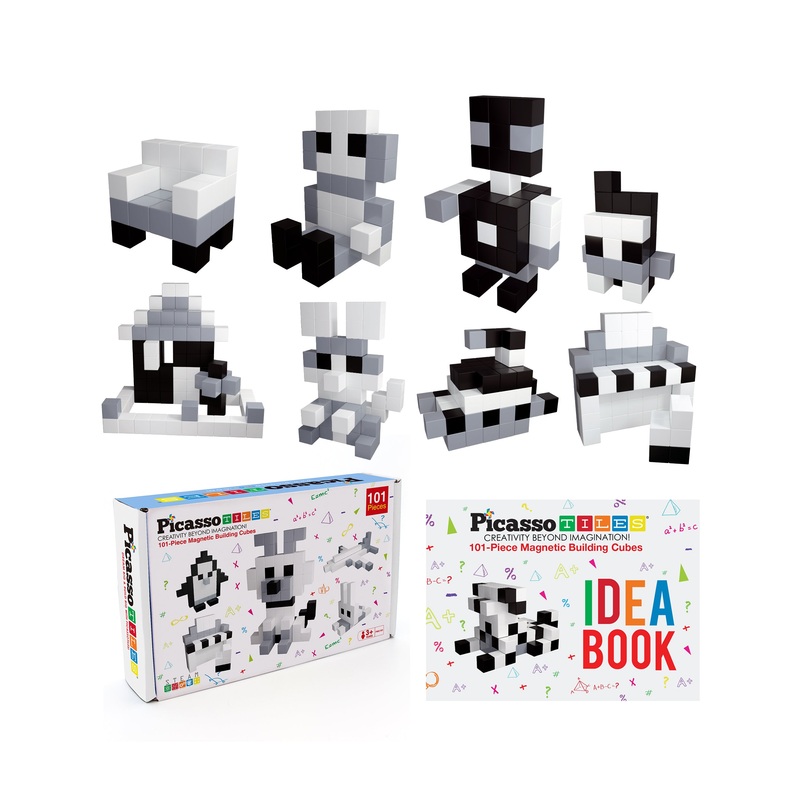 101pcs Magnetic Puzzle Cube Set - Black and White
