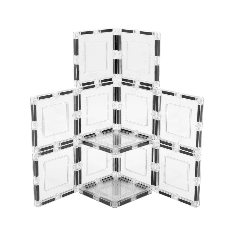 12 Piece Clear Transparent Magnetic Building Tiles