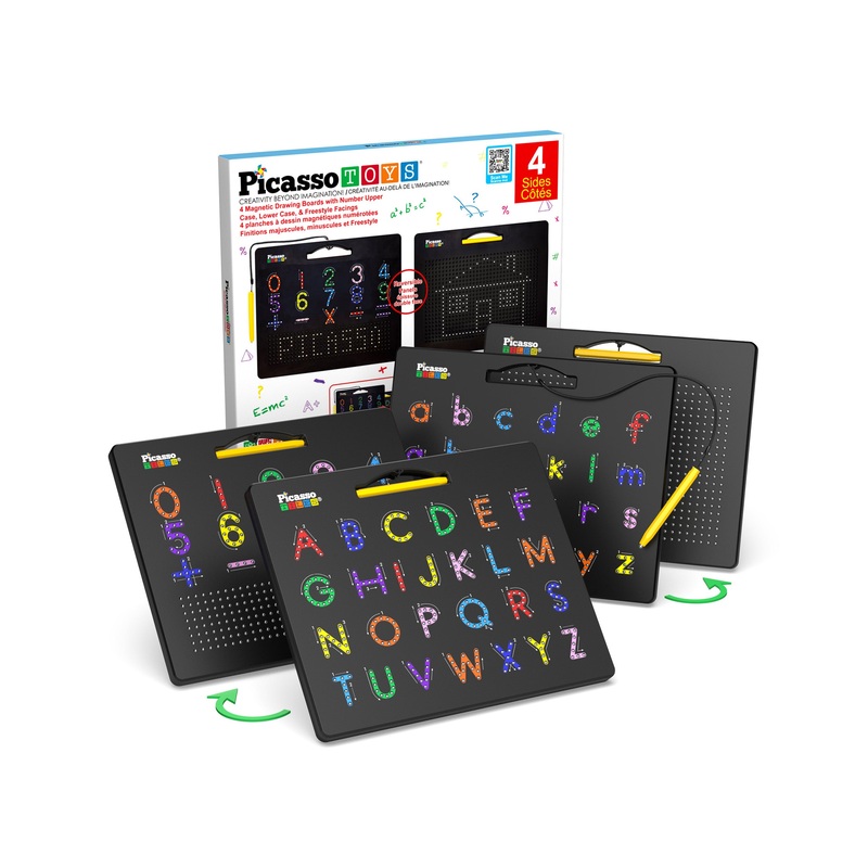 2PK 4-in-1 Large Magnetic Drawing Board: Alphabets and Numbers Tracing