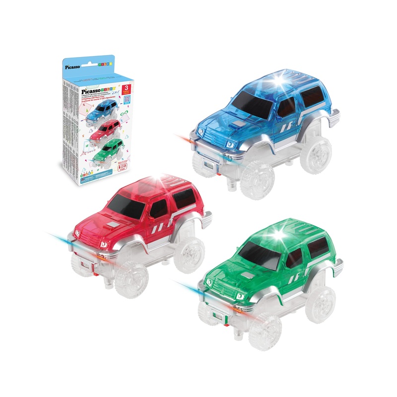 3 Pack Cars for Magnet Race Track Building Sets