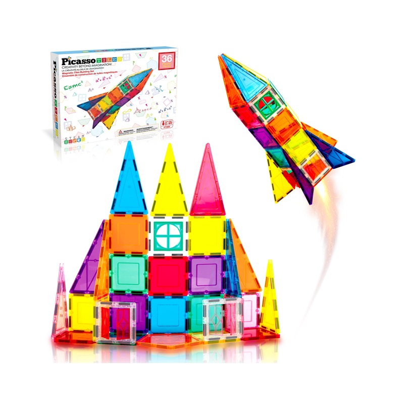 36pc Rocket Ship Magnetic Building Block Set