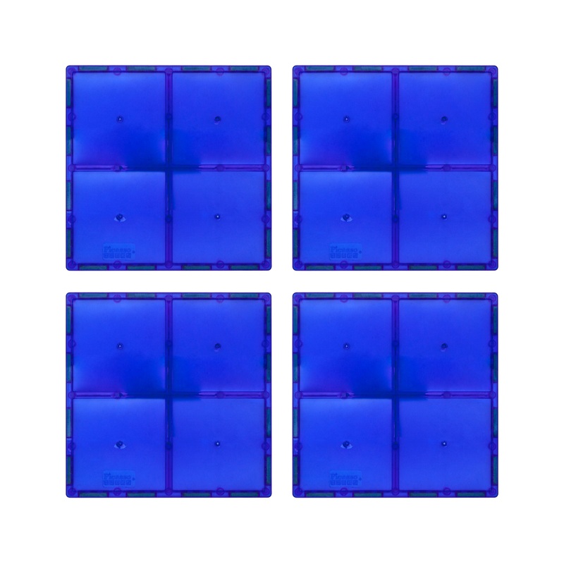 4 Piece 6 x 6 Blue Square Magnetic Tiles