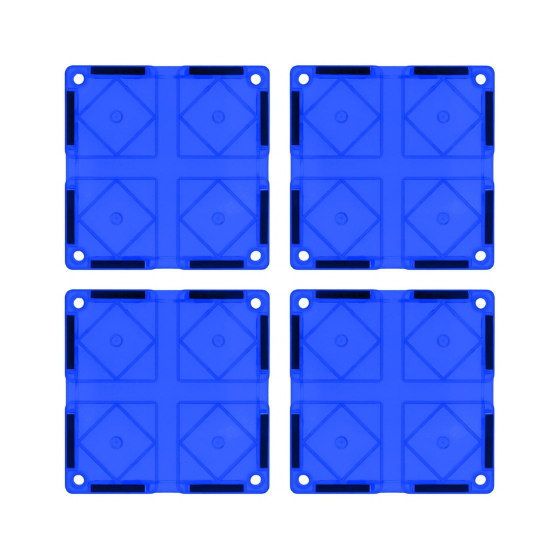 4 Piece Blue Race Car Track Short Magnetic Tiles