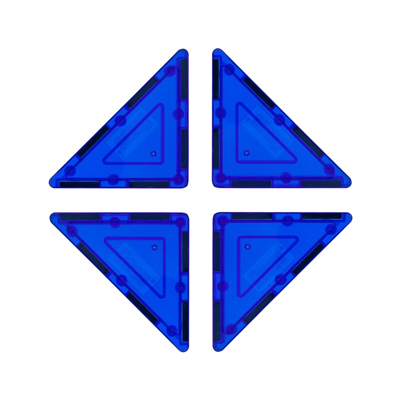 4 Piece Blue Right Triangle Magnetic Tiles