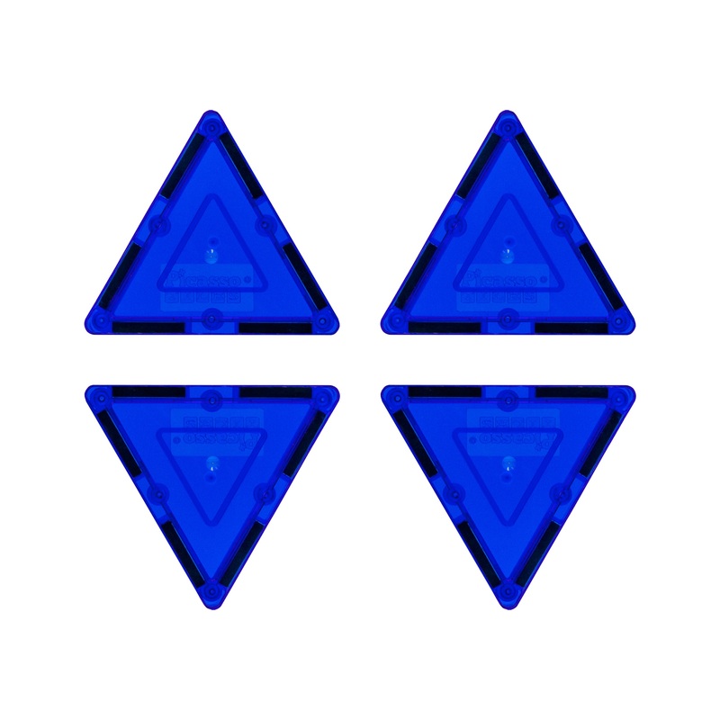 4 Piece Blue Small Triangle Magnetic Tiles