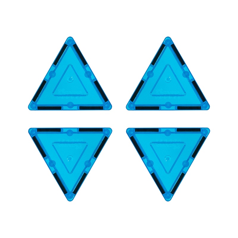 4 Piece Light Blue Small Triangle Magnetic Tiles