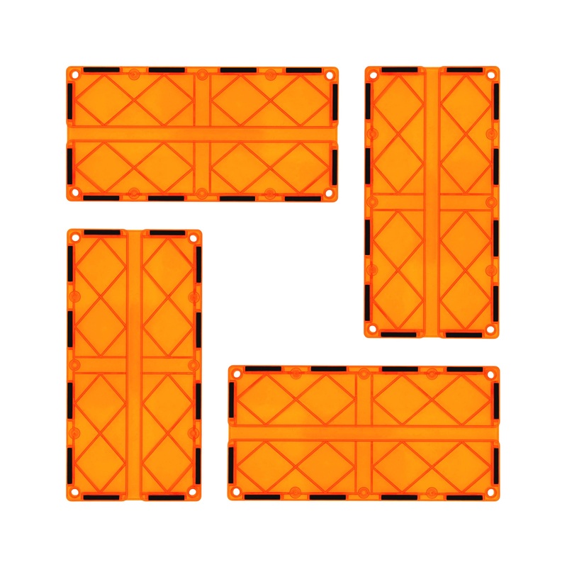 4 Piece Orange Race Car Track Long Magnetic Tiles