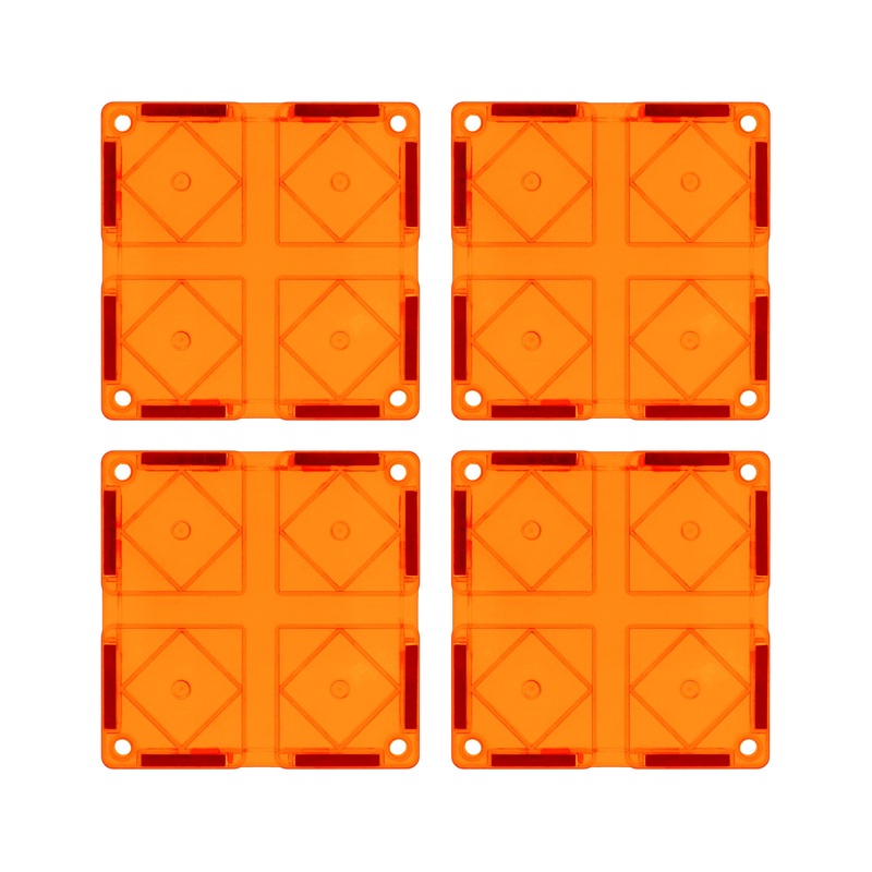 4 Piece Orange Race Car Track Short Magnetic Tiles