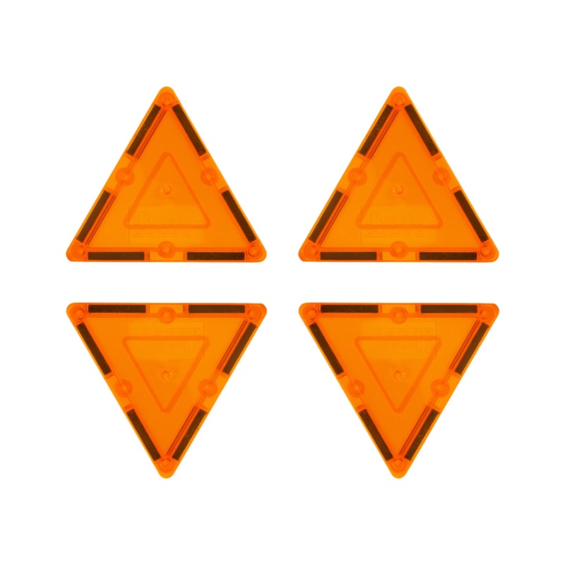 4 Piece Orange Small Triangle Magnetic Tiles