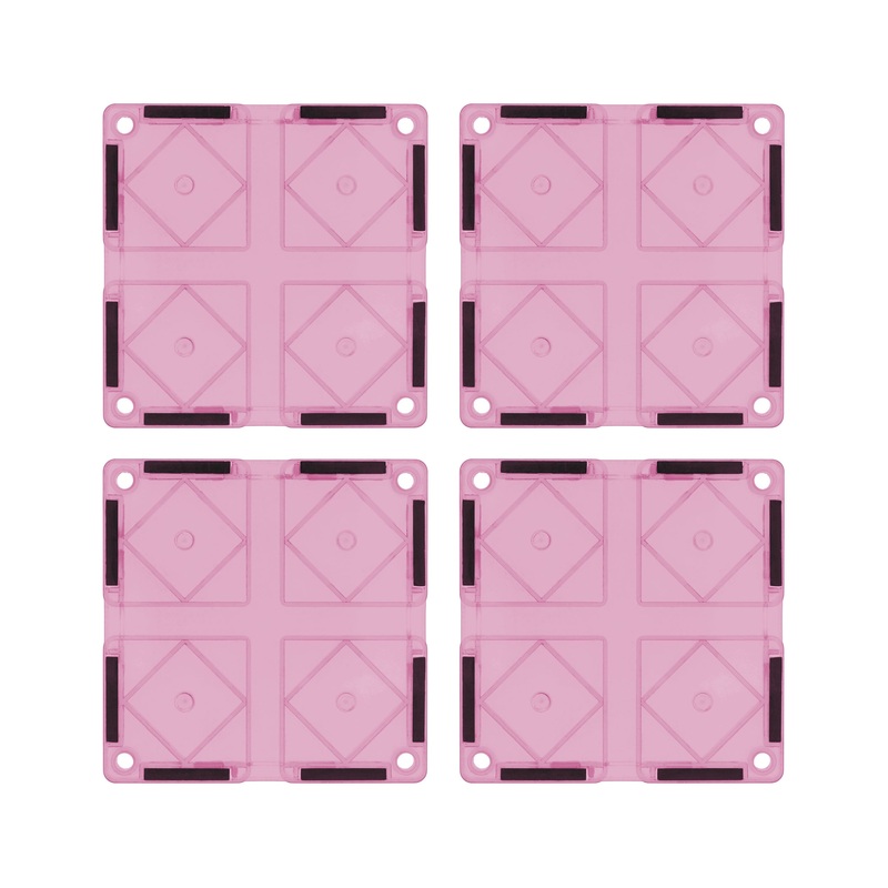 4 Piece Pink Race Car Track Short Magnetic Tiles