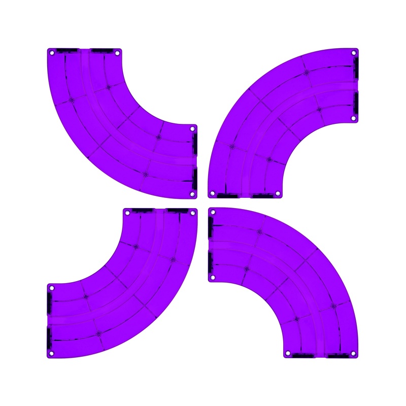 4 Piece Purple Race Car Track Quarter Round Magnetic Tiles